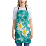 White And Yellow Plumeria In Water Print Apron