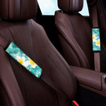 White And Yellow Plumeria In Water Print Car Seat Belt Covers