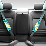 White And Yellow Plumeria In Water Print Car Seat Belt Covers