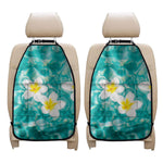 White And Yellow Plumeria In Water Print Car Seat Organizers