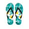 White And Yellow Plumeria In Water Print Flip Flops