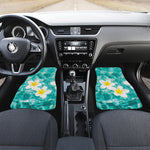 White And Yellow Plumeria In Water Print Front Car Floor Mats