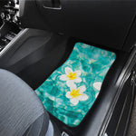 White And Yellow Plumeria In Water Print Front Car Floor Mats