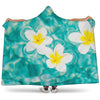 White And Yellow Plumeria In Water Print Hooded Blanket