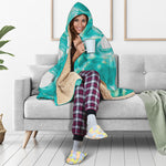 White And Yellow Plumeria In Water Print Hooded Blanket