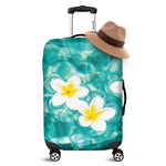 White And Yellow Plumeria In Water Print Luggage Cover