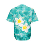 White And Yellow Plumeria In Water Print Men's Baseball Jersey