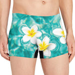 White And Yellow Plumeria In Water Print Men's Boxer Briefs