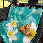 White And Yellow Plumeria In Water Print Pet Car Back Seat Cover