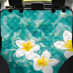 White And Yellow Plumeria In Water Print Pet Car Back Seat Cover
