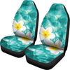 White And Yellow Plumeria In Water Print Universal Fit Car Seat Covers