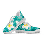 White And Yellow Plumeria In Water Print White Sneakers