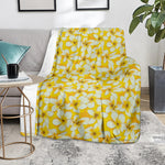 White And Yellow Plumeria Pattern Print Blanket