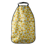 White And Yellow Plumeria Pattern Print Car Seat Organizers