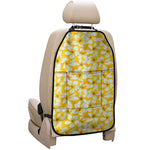 White And Yellow Plumeria Pattern Print Car Seat Organizers