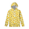 White And Yellow Plumeria Pattern Print Pullover Hoodie