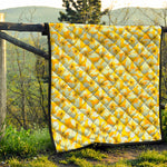 White And Yellow Plumeria Pattern Print Quilt