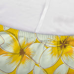 White And Yellow Plumeria Pattern Print Sofa Cover