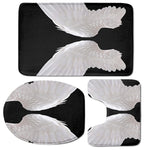 White Angel Wings Print 3 Piece Bath Mat Set