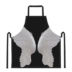 White Angel Wings Print Apron