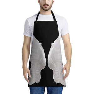 White Angel Wings Print Apron