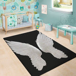White Angel Wings Print Area Rug