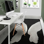 White Angel Wings Print Area Rug