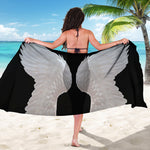 White Angel Wings Print Beach Sarong Wrap