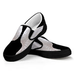 White Angel Wings Print Black Slip On Shoes