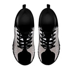 White Angel Wings Print Black Sneakers