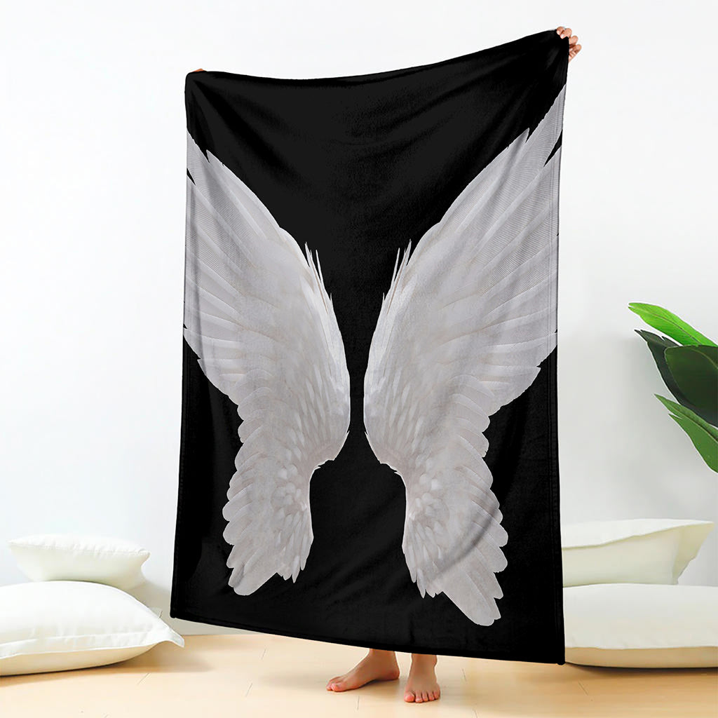 White Angel Wings Print Blanket