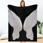 White Angel Wings Print Blanket