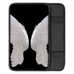 White Angel Wings Print Car Center Console Cover