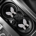White Angel Wings Print Car Coasters