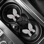 White Angel Wings Print Car Coasters