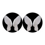 White Angel Wings Print Car Coasters