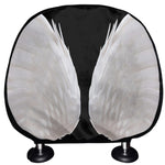 White Angel Wings Print Car Headrest Covers