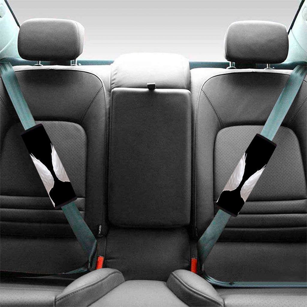 White Angel Wings Print Car Seat Belt Covers