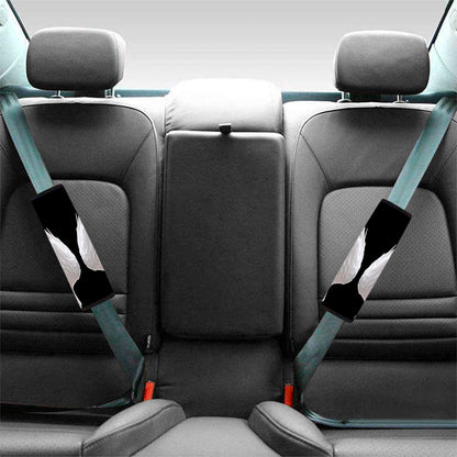 White Angel Wings Print Car Seat Belt Covers