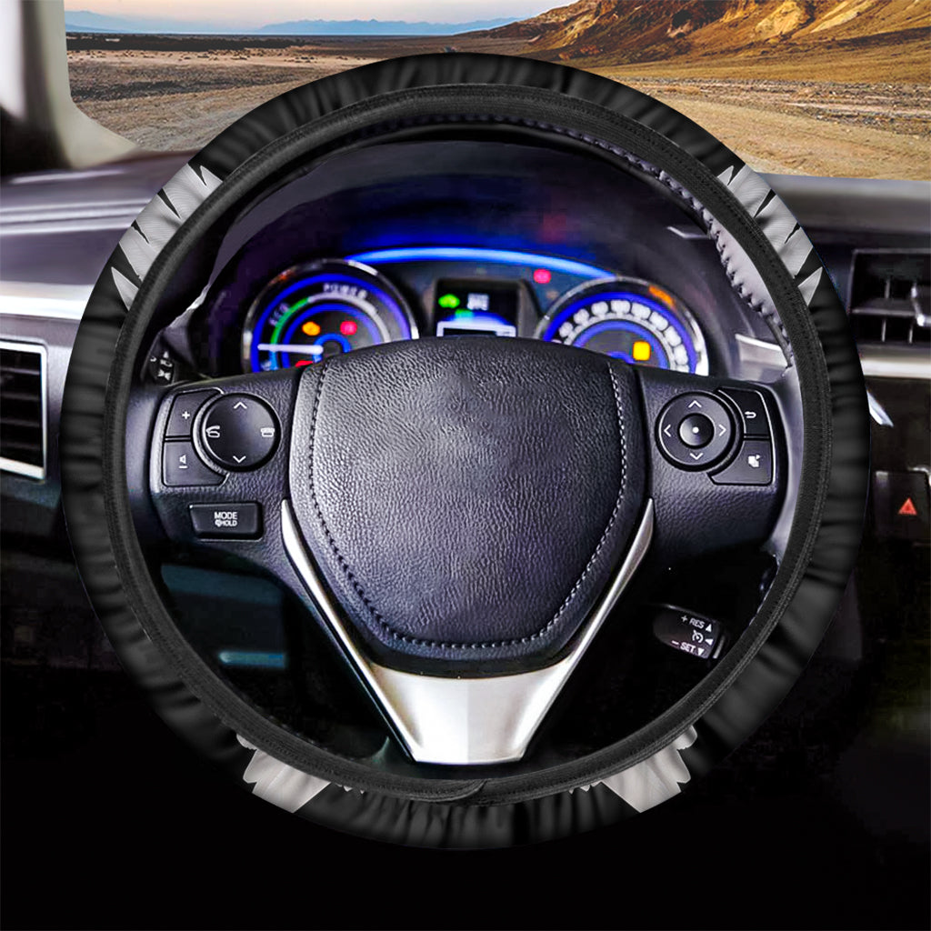 White Angel Wings Print Car Steering Wheel Cover