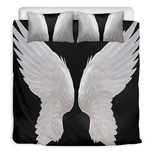 White Angel Wings Print Duvet Cover Bedding Set