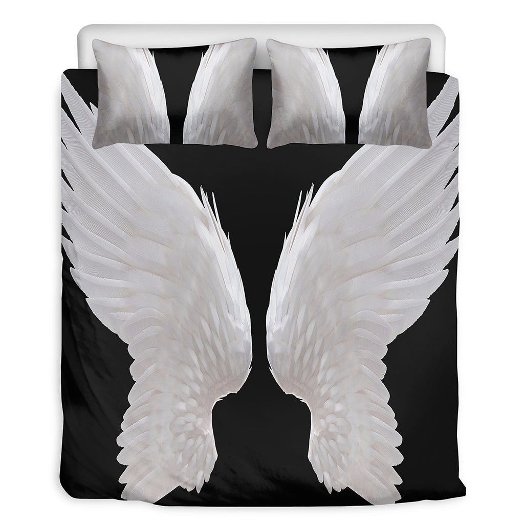 White Angel Wings Print Duvet Cover Bedding Set