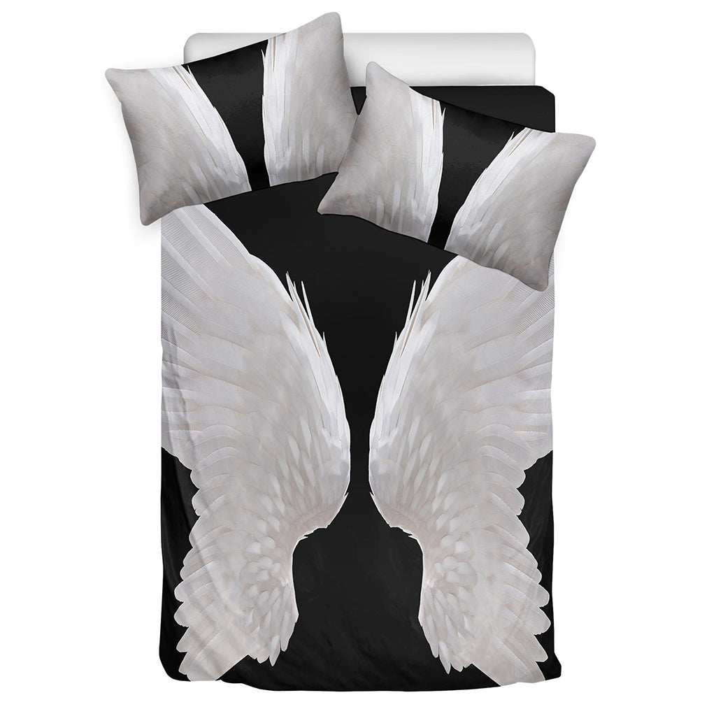 White Angel Wings Print Duvet Cover Bedding Set