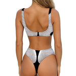 White Angel Wings Print Front Bow Tie Bikini