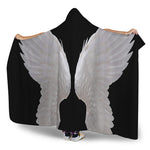 White Angel Wings Print Hooded Blanket