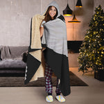 White Angel Wings Print Hooded Blanket