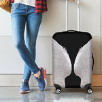 White Angel Wings Print Luggage Cover