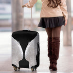 White Angel Wings Print Luggage Cover