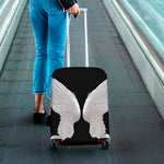 White Angel Wings Print Luggage Cover