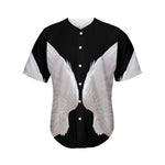 White Angel Wings Print Men's Baseball Jersey